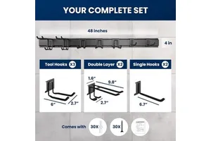 Heavy Duty Metal Wall Garage Rack Hooks Coat Racks with Storage for Kitchen Tool Use