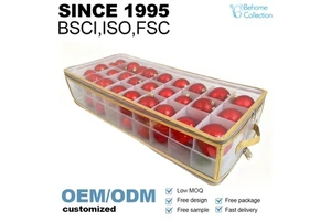 Christmas Ball Storage Box - Foldable Divided Dustproof Organizer for Holiday Decor