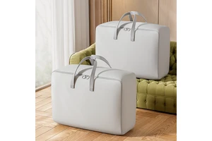 Extra Large Grey Portable Moving Bag Waterproof Fabric Zip Large Capacity Clothes Quilts Storage Bag Organizer With Handles