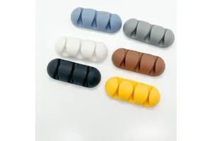 Hot Sale Self-Adhesive Silicone Cable Organizer Three-Hole Desktop Storage Cable Fixer Cable Management Accessory