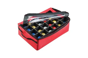 Fabric-Covered Foldable Organizer Storage Box for Holiday Ceramic Christmas Ornaments and Plastic Accessories