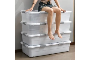 Under Bed Storage Drawer with Lids Wheels Handles Optimize Under-Bed Storage Smooth Movement for Living Room Bedroom