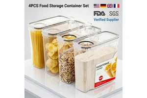 4PCS Cereal Containers Storage Airtight Food Storage Containers With Pour Spout For Kitchen & Pantry Organization Storage