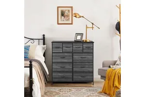 10-Drawer Cabinet Organizers with 6 Large & 4 Small Non-Woven Fabric Drawers Cationic Cloth Surface & Particle Board Material