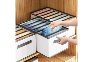 Portable Fabric Closet Organizer Clothing Underwear Storage Box Drawer Dividers For Wardrobe Jeans Shirt Organizer For Bathroom