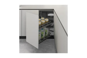 TKK Kitchen Corner Cabinet Storage Organizer Stainless Steel Magic Soft Closing Pull Out Drawer Wire Corner Basket