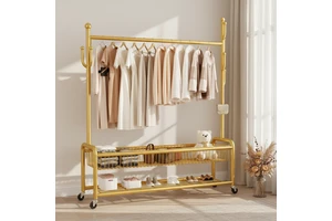 Customization Multi-Functional Movable Bedroom Storage Coat Rack Simple Floor Hanger Metal Clothes Display Stand Rack
