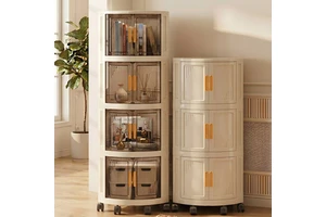 Foldable Triangular PP Multi Tier Corner Storage Rack for Living Room Kitchen Wall Mounted Space Saving Organizer
