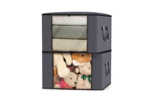 Clothes Storage, Foldable Blanket Storage Bags, Storage Containers for Organizing Bedroom, Closet, Clothing, Comforter