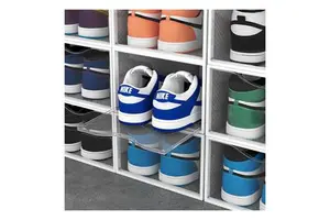 Plastic Shoe Box Folding Shoe Storage Box Custom Clear Plastic Shoe Storage Box