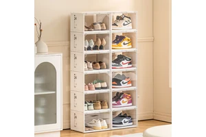 Citylife Wholesale Clear Plastic Sneaker Foldable Shoe Storage Boxes Drop Front Acrylic Drawer Type Magnetic Clear Shoe Box