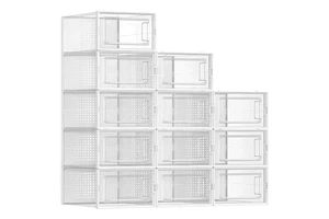 Display Clear Drawer Plastic Storage Transparent Thickened Shoe Boxes Stacking Sneaker Aj Foldable Organizer Custom Shoe Box