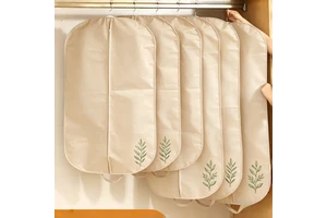 Long Fashionable Non-woven Garment Bag with Zippers Foldable Dust Cover for Coat Suit Storage