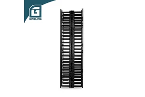 Gcabling 22.5U Double Side Vertical Plastic Cord Brush Cable Management Organizer for Server Rack Cabinets