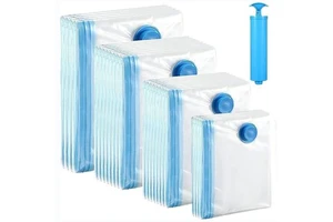Foldable Storage Vacuum Bags with Zipper Design Space-Saving Clothing Organizer Bag for Wardrobe Clothes Comforters Blankets