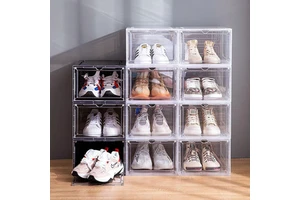 Electric LED Injection Molded Eco-Friendly Household Collapsible Plastic PP Rectangle Foldable Shoe Storage Box 10-20L Capacity