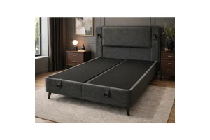 Mundo Bedding Graphene Modern Comfortable Upholstered Storage Bed Set Customized Colors MDF Panel Integrated LED Reading Lights