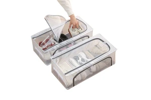 Foldable Transparent PVC Shoe Storage Box Dustproof and Moisture-Free with Installation-Free Bed Bottom for Novelty Gifts