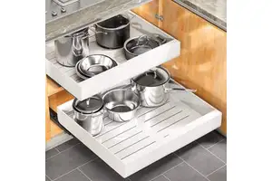 Kitchen Expandable Slide Out Drawers Organizer Pull Out Cabinet Organizer Shelves with Dividers