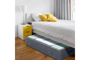 90L Large Capacity Blanket Storage Bags Underbed Storage Bags with See Through Window