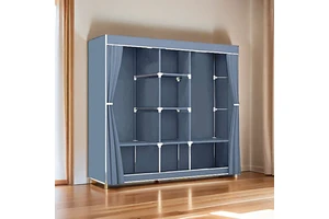 Wholesale Portable Fabric Wardrobe Steel Pipe Hanging Storage Clothes Wardrobe Cabinet For Home Furniture