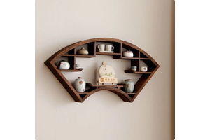 Factory Hot Selling Modern Wooden Wall-Mounted Teapot Display Storage Rack with Single Tier for Living Room Home Decor