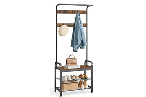 Modern Multifunction Freestanding Space-Saving Entryway Coat Storage Rack for Living Room