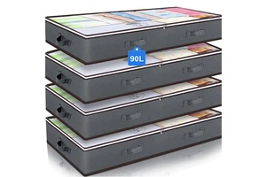 90L Under Bed Storage Containers Foldable High Quality Under Bed Storage Bag Clothes Quilt Storage Box