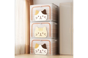 Customized Pvc Rattan Storage Box Foldable Fabric Storage Boxes For Clothes 66L Storage Boxes Bins
