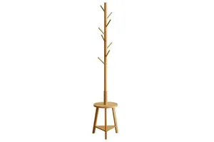 Coat Rack Stand with 8 Hooks With Storage Tray Stable Triangular Base Jacket Tree for Home