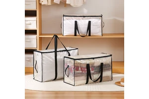 Large Capacity Closet Clear Quilt Clothes Storage Bag Clothing Blanket Bedding Organizer Moving Bag