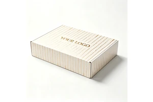 Modern Modern Engraved Logo Hot Stamping Custom White Corrugated Shipping Boxes For Clothing