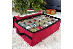 Multifunctional Heavy Duty Rectangle Xmas Storage Box 600d Waterproof Oxford Fabric Christmas Ornament Storage Box