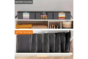 Foldable Large Breathable Clear Window Thick Sustainable Quilt Clothes Storage Bag for Underbed Children's Bedrooms Minimalist
