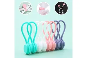 Minimalist Silicone Cable Organizer for Desktop Data Cable Storage Earphone Wire Tidy Charging Cord Wrap