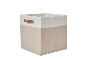 Cube Foldable Fabric Storage Baskets With Printing For Shelves Closets Nursery & Bag Use