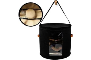 Hat Box Large Capacity Dust-Proof Felt Storage Bag With Visible Window Wardrobe Clothes Organizers Wardrobe Clothes Organizers