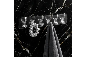 Crystal Clear Wall Rack Invisible Bedroom Coat Strip Waterproof Durable Minimalist Crystal Clear Utility Hooks 6 Rows Row