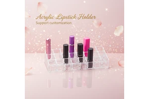 24 Compartment Acrylic Lipstick Storage Stand Holder ,Eco-Friendly Acrylic Cosmetic Jewelry Organizer Lipstick