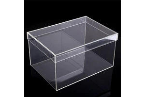 Clear Acrylic Display Box with Dustproof Lid Rectangle Lucite Gift Organizer for Makeup Jewelry Perfume Figures