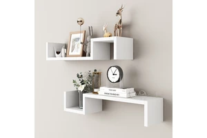 Multifunctional Wood Wall Storage Rack Shelves 3/4-Layer Design for Kitchen Bathroom Living Room-Durable Wall Mounted Decoration