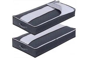 Large Capacity Breathable Eco-Friendly Foldable Underbed Living Room Storage Bins Thick Fabric Bed Clothes Storage Bag Organizer
