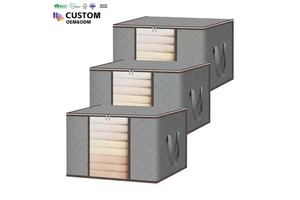 Wholesale Modern Bedroom Storage Foldable Zipper Bags with Carrying Handle for Clothing Quilt Organization Wardrobe Organization