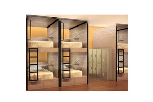 KSL Factory Modular Capsule Hotel Hostel Bunk Bed Durable Steel Fashion Double Decker Space With Curtain Capsule Bed Sleep Box