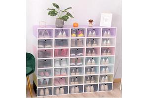Wholesale Stackable Shoe Storage Box Transparent Thickened Shoes Organizers Box Plastic Shoe Rack