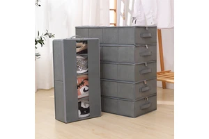 Under Bed Space Saving Cabinet Cube Jeans Clothes Storage Boxes Folding Wardrobe Shoes Organizer Box
