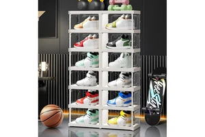 Foldable Luxury Shoe Rack Cabinet Clear Transparent Display Rectangle Storage Clear Shoe Boxes Injection Plastic Rectangle