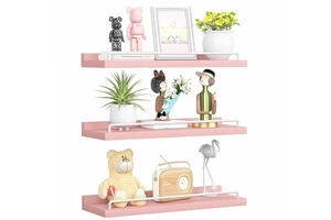 Eco-Friendly Natural Wood Multifunction Adjustable Easy Clean Durable Safety Floating Nursery Baby Wall Storage Rack for Plants
