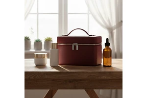 Custom logo PU Leather Large Capacity Makeup Storage Bag Waterproof Reusable Zipper Luxury Toiletry Bag with Soft Handle
