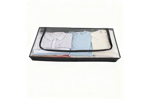 Transparent Window Comforter Foldable Underbed Living Room Clothes Storage Bags Organizer Waterproof with Zipper Fabric